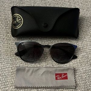 Ray-Ban Erika sunglasses. Grey metal frames with grey gradient lenses.